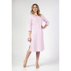 Regina 137 dámska nočná košeľa bavlna 3/4 rukáv kvetinová potlač