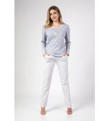 Regina 669 dámske pyžamo potlačený top vzorované nohavice