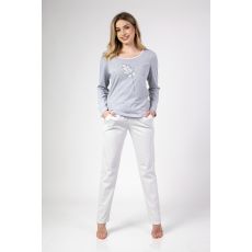 Regina 669 dámske pyžamo potlačený top vzorované nohavice