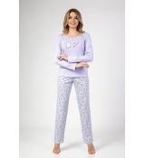 Regina 675 dámske pyžamo bavlna sivá fialová