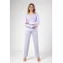 Regina 675 dámske pyžamo bavlna sivá fialová